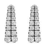 925 Silver Butterfly Hoop Earring w/ Crystal & Pearl