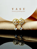925 Silver French Hollow Diamond Drop Earrings for Women