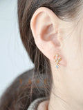 925 Silver French Hollow Diamond Drop Earrings for Women
