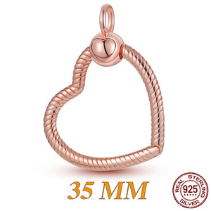 925 Silver Heart Charm Pendant Necklace Women Jewelry Gift