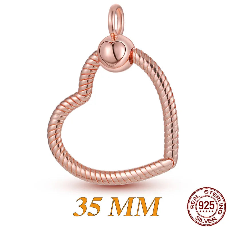 925 Silver Heart Charm Pendant Necklace Women Jewelry Gift