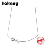 925 Sterling Silver Romantic Bow Necklace Gift for Women