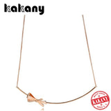 925 Sterling Silver Romantic Bow Necklace Gift for Women