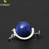 925 Silver Lapis Lazuli Globe Necklace Pendant