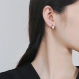 925 Silver Hoop Earrings Pearl Piercing Small Jewelry