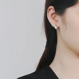 925 Silver Hoop Earrings Pearl Piercing Small Jewelry