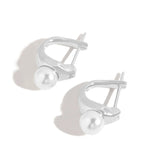 925 Silver Hoop Earrings Pearl Piercing Small Jewelry