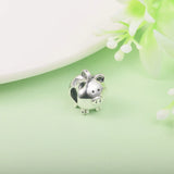 925 Silver Piggy Bank Charm Beads for Bracelets DIY Making Gift