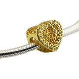 925 Silver Honeycomb Lace Charm for Bracelet Pendant
