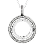 925 Silver Spinning Heart & Angel Wings Pendant Necklace