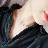 925 Silver Lucky Peas Alphabet Necklace Short Choker Chain Sexy Vintage