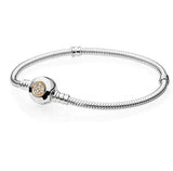 925 Sterling Silver Two-tone Snake Chain Bracelet for Women
