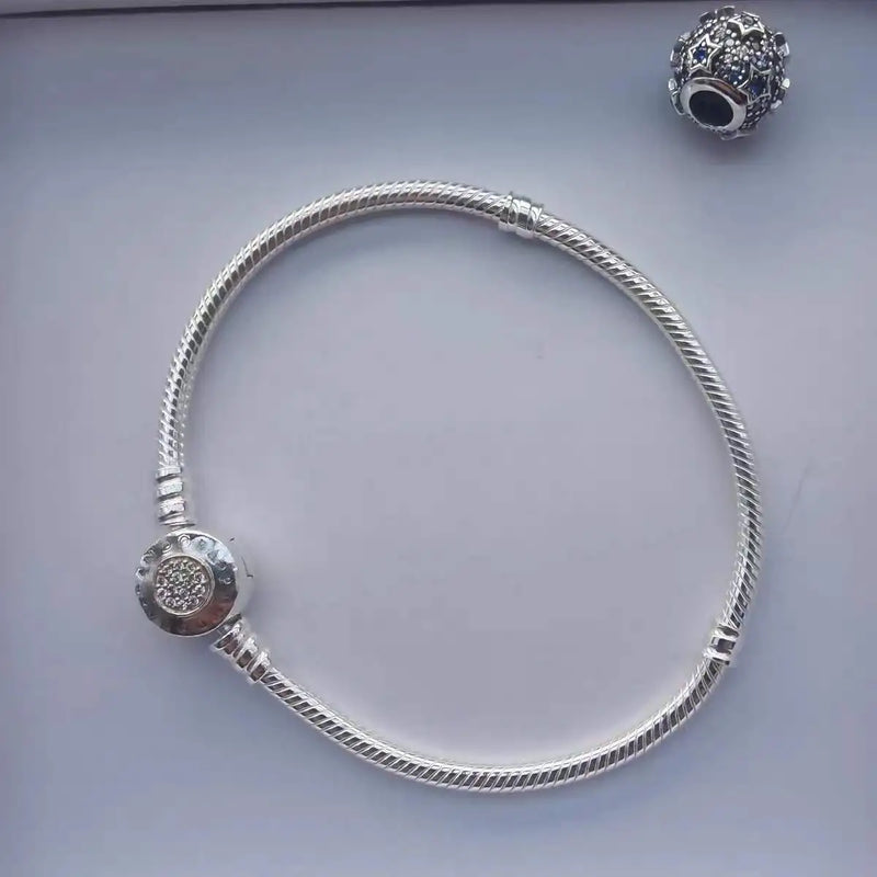 925 Sterling Silver Moments Two-tone Signature Snake Chain Bracelet