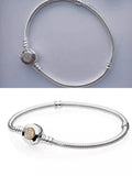 925 Sterling Silver Moments Two-tone Signature Snake Chain Bracelet
