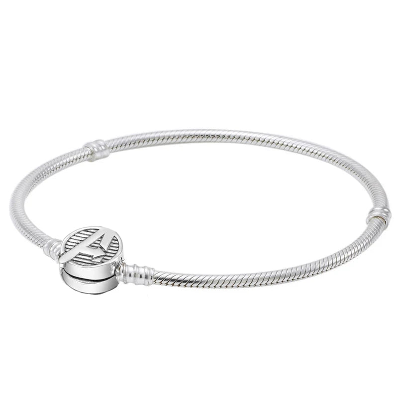 925 Silver Butterfly Clasp Infinity Knot Snake Chain Bracelet