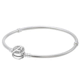 925 Silver Butterfly Clasp Infinity Knot Snake Chain Bracelet