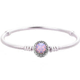 925 Silver Hearts Clasp Snake Chain Bracelet DIY Jewelry