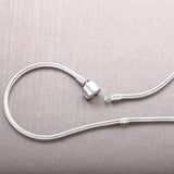 925 Sterling Silver Lobster Ball Clasp Snake Chain Necklace