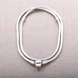 925 Sterling Silver Lobster Ball Clasp Snake Chain Necklace