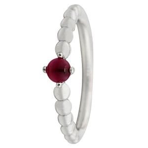 925 Sterling Silver Birthstone Beaded Crystal Rings for Women