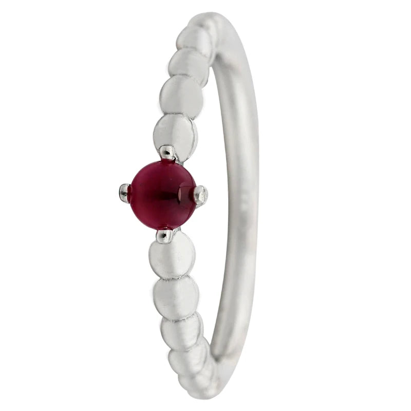 925 Sterling Silver Birthstone Beaded Crystal Rings for Women