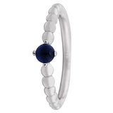 925 Sterling Silver Birthstone Beaded Crystal Rings for Women
