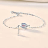 925 Silver Moonstone Planet Bracelet for Women