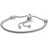 925 Silver Mouse Sliding Clasp Bracelet for Bead Charm Diy