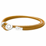 925 Silver Multicolor Double Leather Bracelet with Logo Clasp