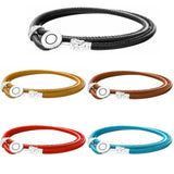 925 Silver Multicolor Leather Bracelet with Logo Clasp