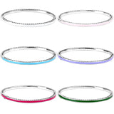 925 Silver Multicolor Radiant Hearts Crystal Bangle Bracelet Bead Charm