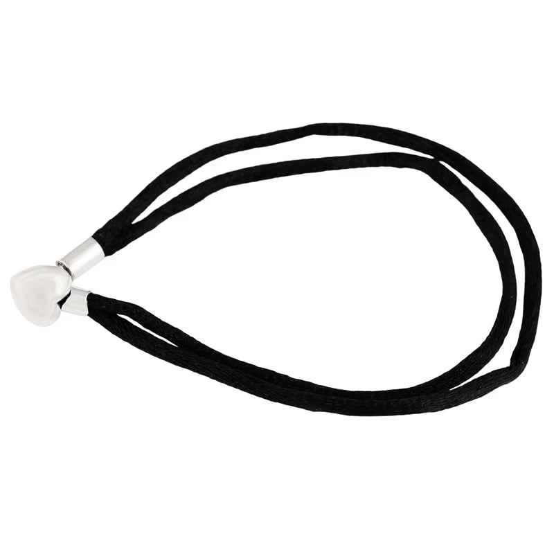 925 Silver Heart Clasp Bracelet with Silky Fabric Cord