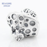 925 Silver Mushroom Frog Charms for Pandora Bracelets