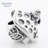 925 Silver Mushroom Frog Charms for Pandora Bracelets