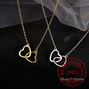 925 Silver Necklace Women Cross Heart Pendant Love Choker Colar