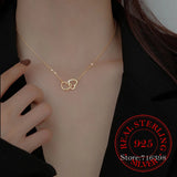 925 Silver Necklace Women Cross Heart Pendant Love Choker Colar