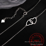 925 Silver Necklace Women Cross Heart Pendant Love Choker Colar
