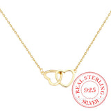 925 Silver Necklace Women Cross Heart Pendant Love Choker Colar