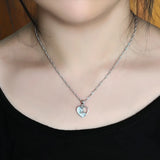 925 Silver Heart Clavicle Chain Necklace Women's Fine Jewelry