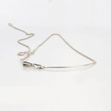 925 Silver Pan Necklace Elegant Bow Design for Wedding Party