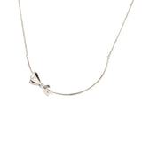 925 Silver Pan Necklace Elegant Bow Design for Wedding Party