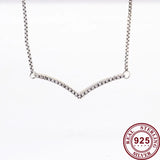925 Sterling Silver Pan Necklace V-shaped Wish To Wear Pan Necklace For Women