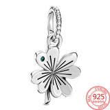 925 Sterling Silver Pav Heart-shaped Floral Pendant Charm
