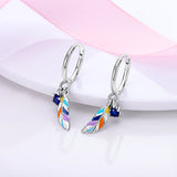 925 Silver Pave Zirconia Rainbow Earrings - Wedding Party Jewelry