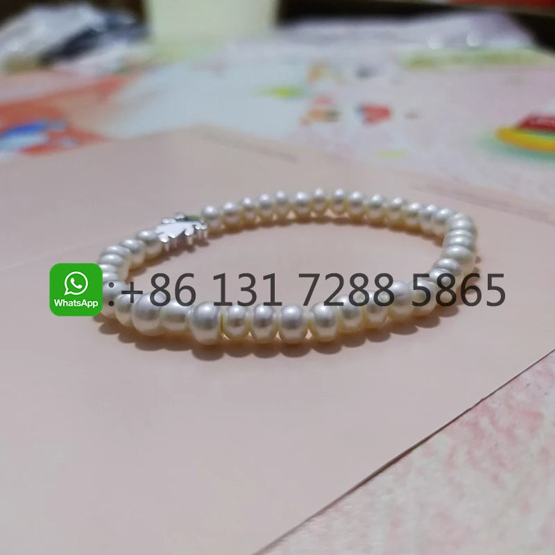 925 Silver Pearl Gem Bracelet Women's Jewelry Gift