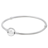 925 Silver Rose Ball Clasp Snake Chain Bracelet DIY Jewelry
