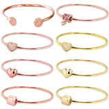 925 Silver Rose Heart Clasp Bangle for Bracelet Charm DIY Jewelry