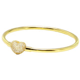 925 Silver Rose Heart Clasp Bangle for Bracelet Charm DIY Jewelry