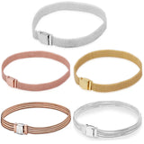925 Silver Reflexions Snake Chain Bracelet Mesh Rose