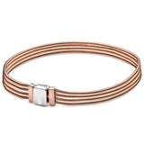 925 Silver Reflexions Snake Chain Bracelet Mesh Rose